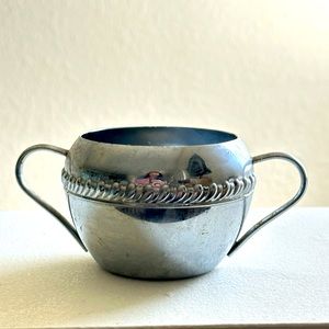 Vintage Irvinware Chrome Plated Double Handled Sugar Cup